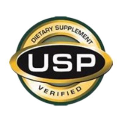 A logo of USP product verification